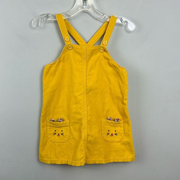 Mustard Yellow Corduroy Kitty Jumper Sz 18M - Picture 1 of 7